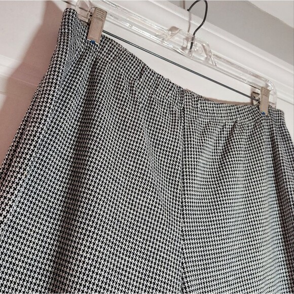 Black And White Houndstooth Pattern Stretchy Pull On Pants M - Picture 2 of 4
